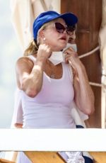 MELANIE GRIFFITH in Bikini at a Yacht in Nerano 07/29/2021