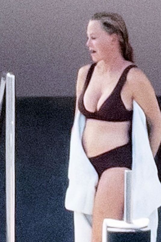 MELANIE GRIFFITH in Bikini at a Yacht in Nerano 07/29/2021