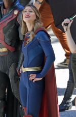 MELISSA BENOIST on the Set of Supergirl in Vancouver 07/30/2021