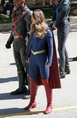 MELISSA BENOIST on the Set of Supergirl in Vancouver 07/30/2021