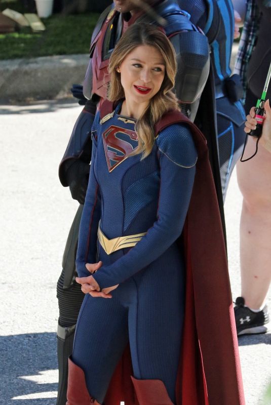 MELISSA BENOIST on the Set of Supergirl in Vancouver 07/30/2021