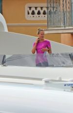 NATASHA POLY Exercising at a Yacht in Saint Tropez Harbor 07/19/2021