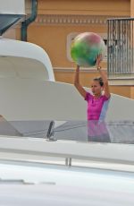 NATASHA POLY Exercising at a Yacht in Saint Tropez Harbor 07/19/2021