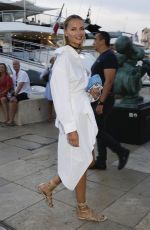 NATASHA POLY Leaves Her Boat in Saint-Tropez 07/26/2021