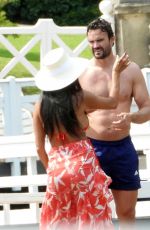 NICOLE SCHERZINGER in a Red Bikini Celebrates Her 43rd Birthday in Lake Como 06/28/2021