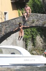 NICOLE SCHERZINGER in Bikini Jumping from a Bridge in Italy 07/3/2021