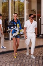 NIEVES ALVAREZ Leaves Hotel Martinez in Cannes 07/13/2021