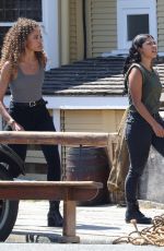 OLIVIA SWANN and LISSETH CHAVEZ on the Set of Legends of Tomorrow in Vancouver 07/20/2021