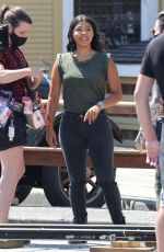 OLIVIA SWANN and LISSETH CHAVEZ on the Set of Legends of Tomorrow in Vancouver 07/20/2021