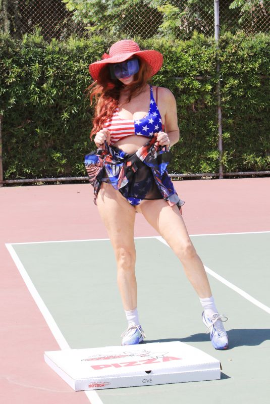 PHOEBE PRICE at a Tennis Court in Los Angeles 07/02/2021