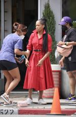 REGINA KING on the Set of a Commercial in Los Angeles 07/29/2021