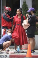 REGINA KING on the Set of a Commercial in Los Angeles 07/29/2021