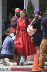 REGINA KING on the Set of a Commercial in Los Angeles 07/29/2021