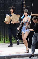 RIHANNA and Asap Rocky on the Set of a Music Video in Bronx 07/10/2021