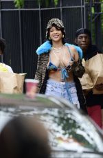RIHANNA and Asap Rocky on the Set of a Music Video in Bronx 07/10/2021