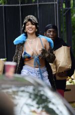 RIHANNA and Asap Rocky on the Set of a Music Video in Bronx 07/10/2021