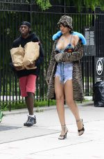 RIHANNA and Asap Rocky on the Set of a Music Video in Bronx 07/10/2021