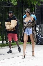 RIHANNA and Asap Rocky on the Set of a Music Video in Bronx 07/10/2021