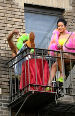 RIHANNA and ASAP Rocky on the Set of a Music Video in New York 07/11/2021