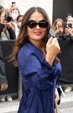 SALMA HAYEK Arrives at Balenciaga Haute Couture Fall/Winter Show at Paris Fashion Week 07/07/2021