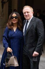 SALMA HAYEK Arrives at Balenciaga Haute Couture Fall/Winter Show at Paris Fashion Week 07/07/2021