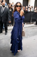 SALMA HAYEK Arrives at Balenciaga Haute Couture Fall/Winter Show at Paris Fashion Week 07/07/2021