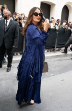 SALMA HAYEK Arrives at Balenciaga Haute Couture Fall/Winter Show at Paris Fashion Week 07/07/2021
