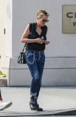 SHARON STONE Out with Her Son Roan in Beverly Hills 07/08/2021