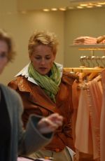 SHARON STONE Shopping on Madison Avenue in New York 07/18/2021