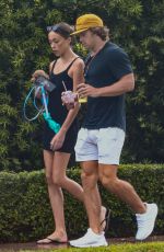 SOPHIA CULPO and Braxton Berrios Out with Their Dog in Miami 07/23/2021