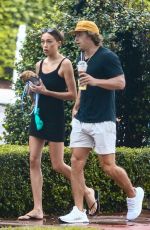 SOPHIA CULPO and Braxton Berrios Out with Their Dog in Miami 07/23/2021
