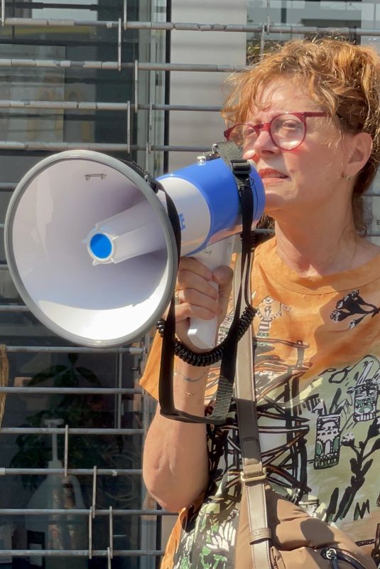 SUSAN SARANDON at Medicare for All Rally at Alexandria Ocasio-Cortez Office in Bronx 07/26/2021