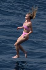 SYDNEY SWEENEY in Bikini at a Yacht in Capri 07/29/2021