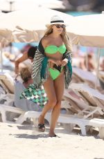 SYLVIE MEIS in a Green Bikini at Cotton Beach Club in Ibiza 07/13/2021