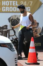 TAYLOR SIMONE LEDWARD Picks up Her Dog from Daycare in Los Angeles 07/09/2021
