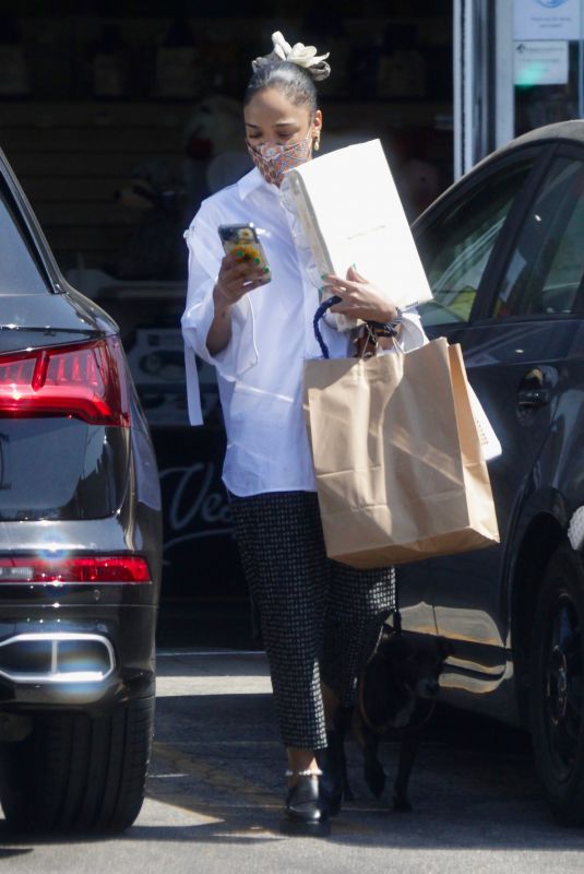 TESSA THOMPSON Out Shopping in West Hollywood 06/28/2021