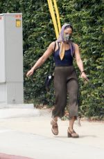 TESSA THOMPSON Out with Her Dog in Hollywood 07/02/2021