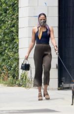 TESSA THOMPSON Out with Her Dog in Hollywood 07/02/2021
