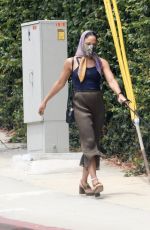 TESSA THOMPSON Out with Her Dog in Hollywood 07/02/2021