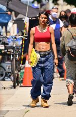 TEYANA TAYLOR on the Set of A Thousand and One in Harlem 07/27/2021
