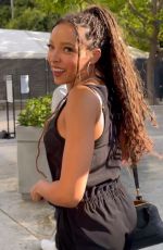 TINASHE Arrives at Clippers Game at Staples Center in Los Angeles 06/30/2021
