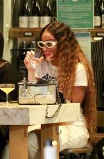 WINNIE HARLOW Out for Dinner with Friends at Wally