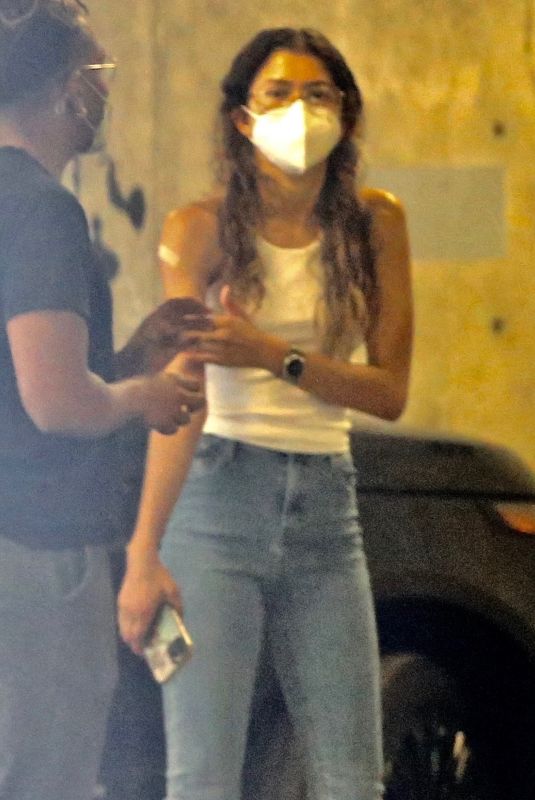 ZENDAYA Ggets Vaccinated at Cedars-sinai Medical Center in Los Angeles 07/16/2021