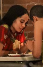 ZOE KRAVITZ and SARA ELISE HARDMAN Out for Dinner in Brooklyn 07/08/2021