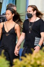 ZOE SALDANA Out and About in Florence 07/26/2021