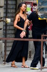 ZOE SALDANA Out and About in Florence 07/26/2021