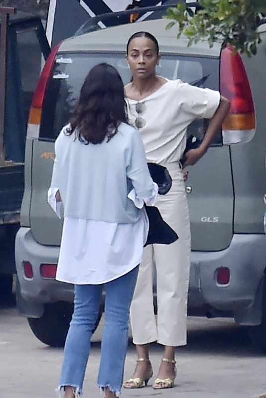ZOE SALDANA Out with Her Family on Vacation in Portofino 07/03/2021