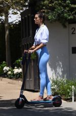 ALESSANDRA AMBROSIO Riding a Scooter to Yoga Class in Brentwood 08/20/2021