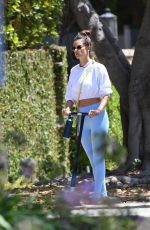 ALESSANDRA AMBROSIO Riding a Scooter to Yoga Class in Brentwood 08/20/2021