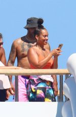 ALICIA KEYS in Wetsuit at a Yacht in South of France 08/03/2021